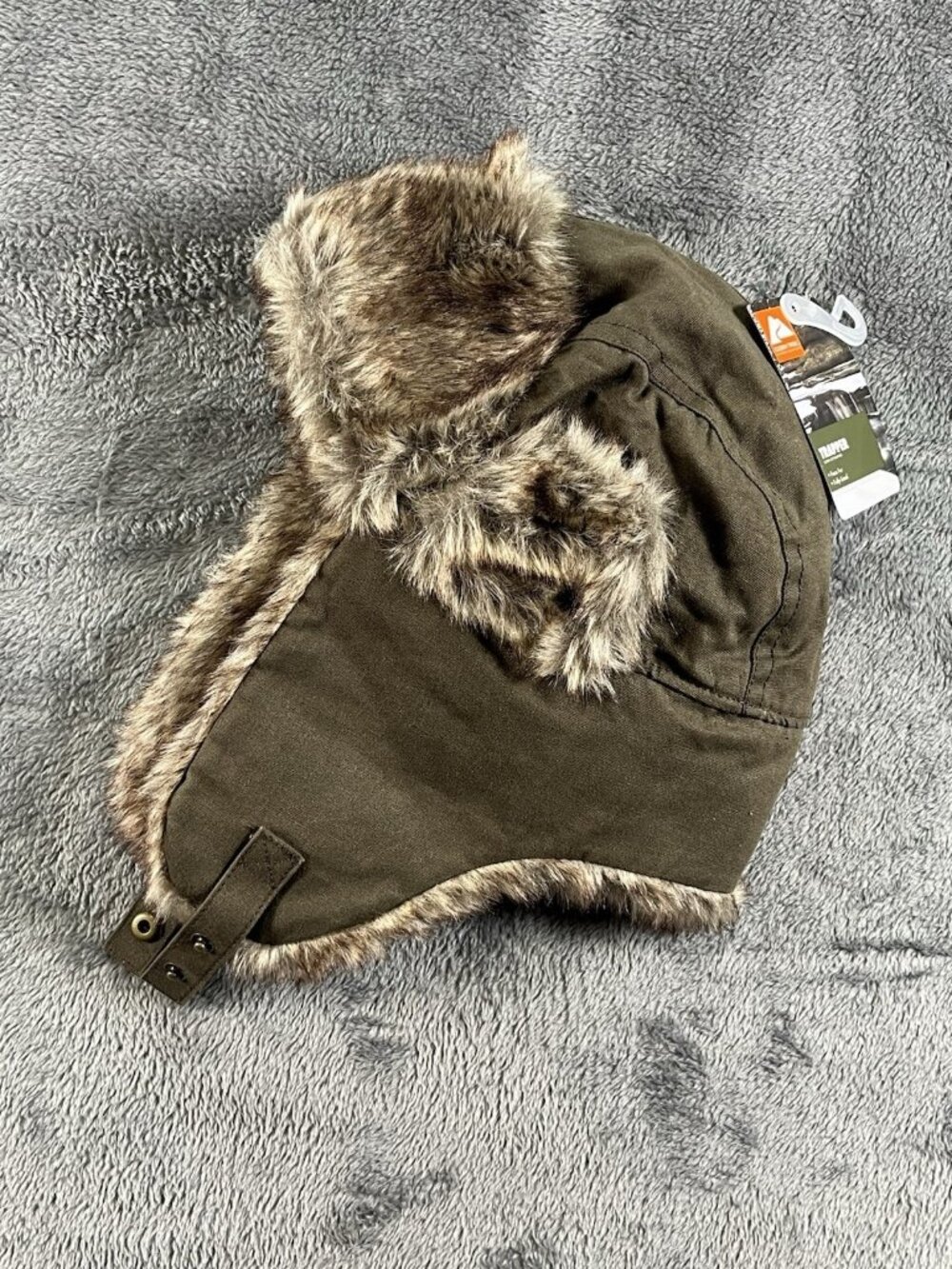 Ozark Trails Men's Trapper Hat Fully Lined Faux Fur Brown OS